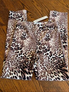 MARGARET M - NWT Leopard Print S Pull-On Stretch “Slimming Pant” Brown/Cream